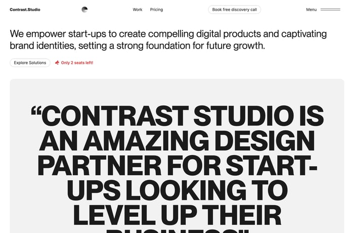 Contrast Studio website preview