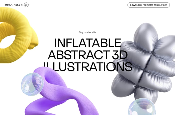 Inflatable Abstract 3D Illustrations website preview