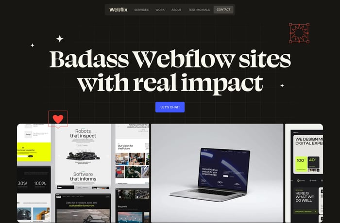 Webflix Studio website preview