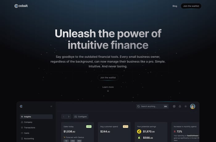 Cobolt website preview