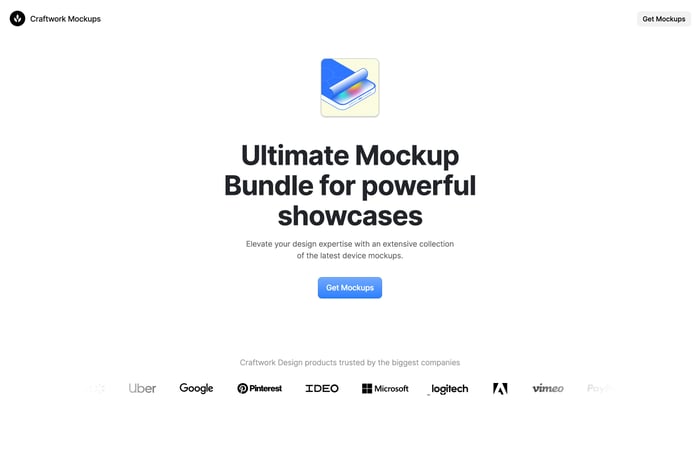 Craftwork Mockups website preview
