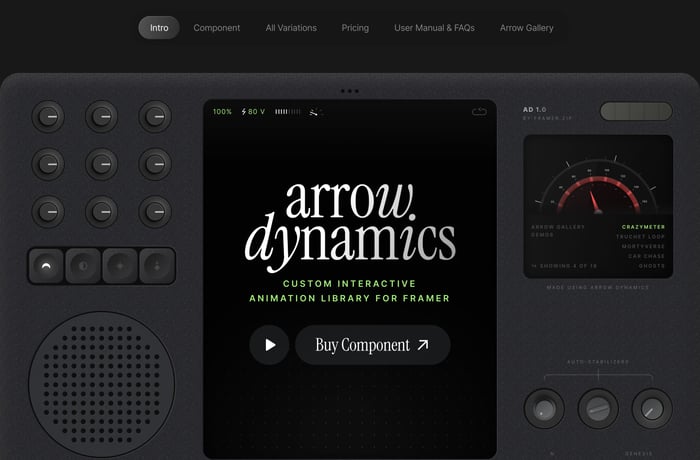 Arrow Dynamics website preview