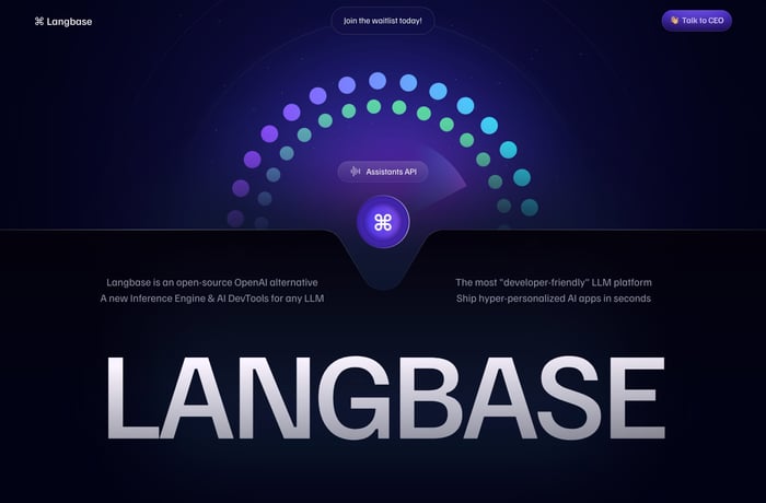 Langbase website preview
