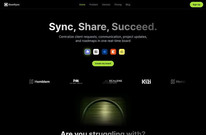 SteelSync website preview