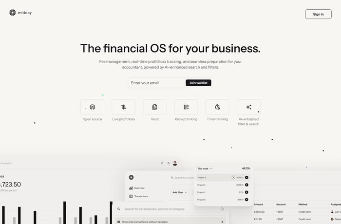 Midday website preview