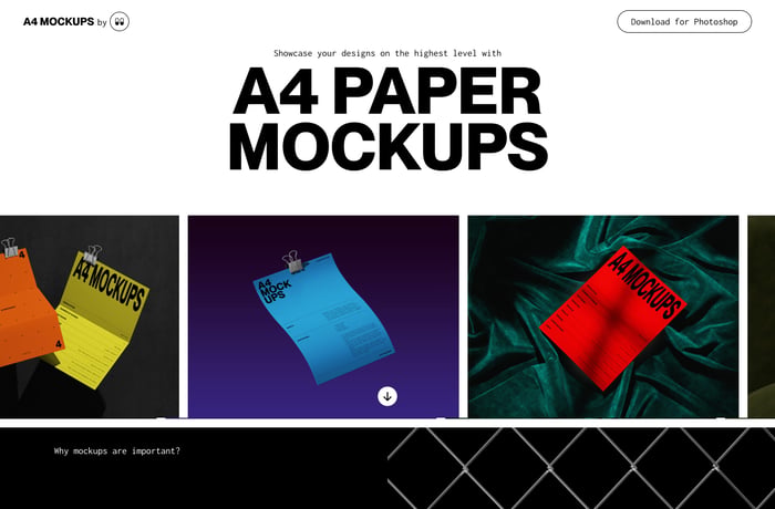 A4 Paper Mockups website preview