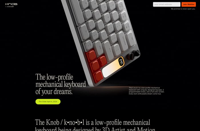 KNOB website preview
