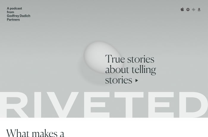 Riveted Podcast website preview