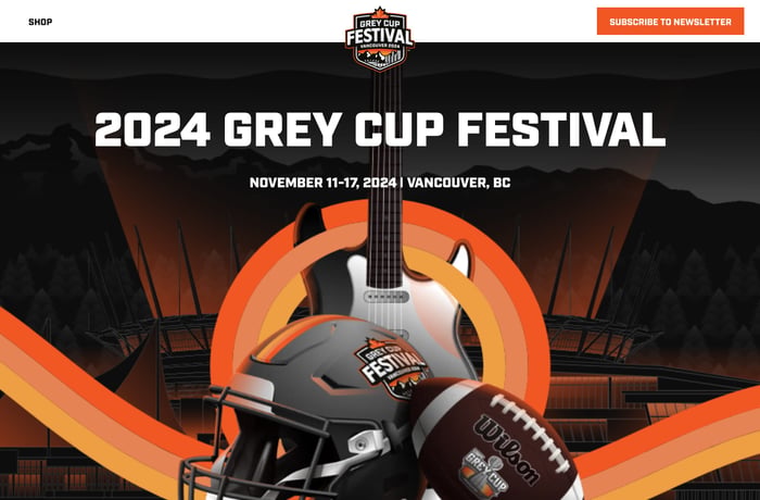 Grey Cup Festival 2024 website preview