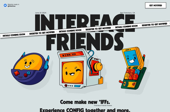 Interface Friends at Config website preview