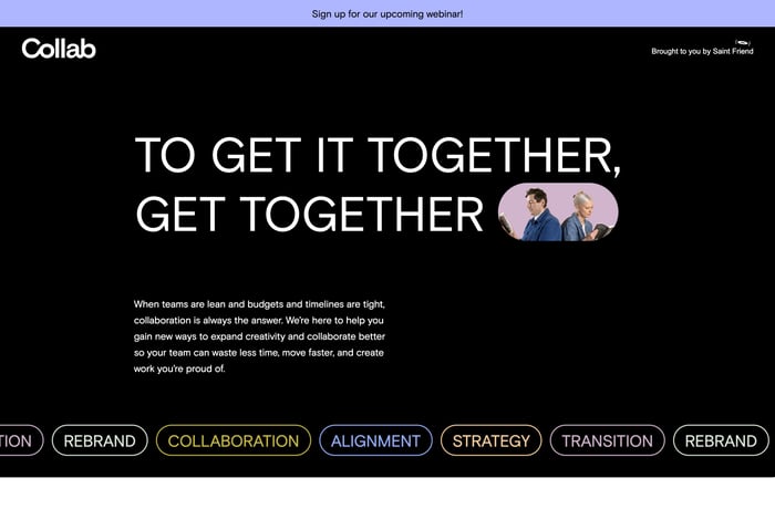 Saint Friend Collab website preview