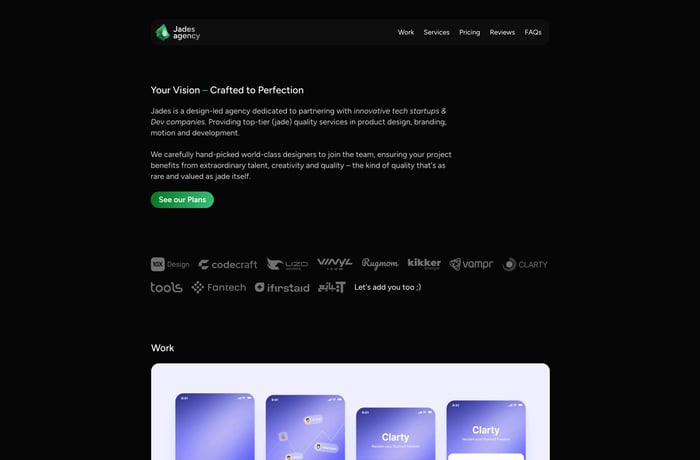Jades Agency website preview