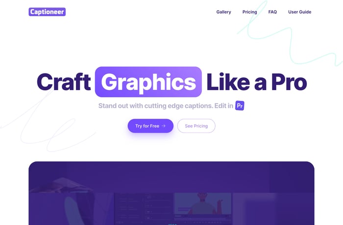 Captioneer website preview