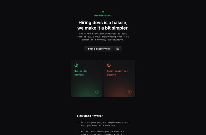 Dev Different website preview