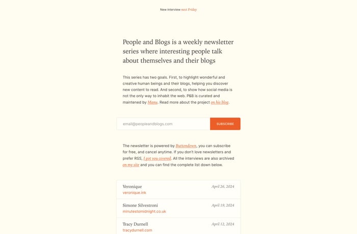 People and Blogs website preview