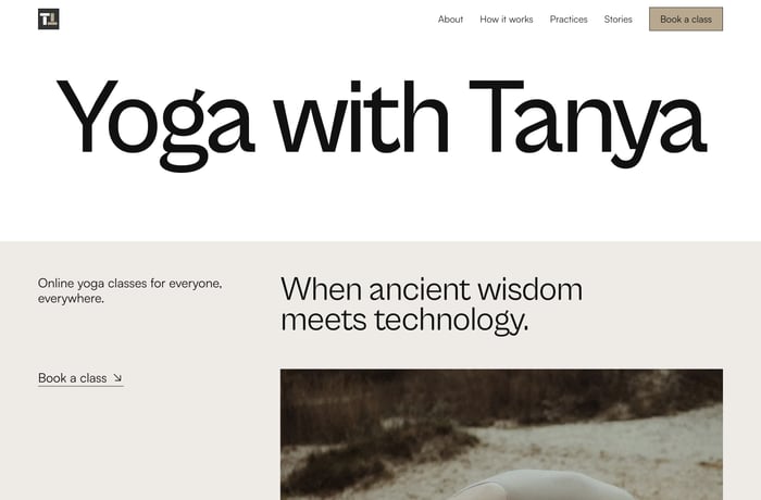 Yoga with Tanya website preview