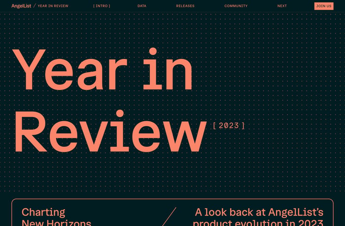 AngelList – 2023 Year in Review website preview