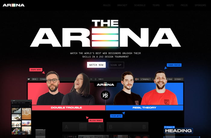 The Arena website preview