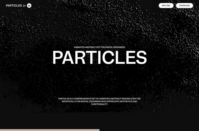 Particles 3D Animation Set website preview
