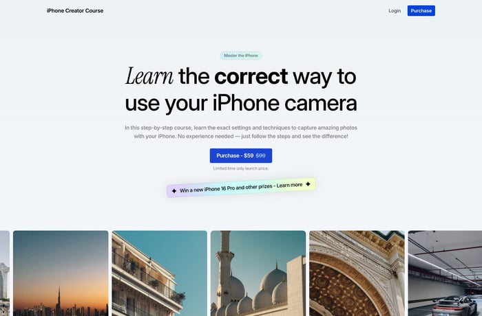 iPhone Creator Course website preview