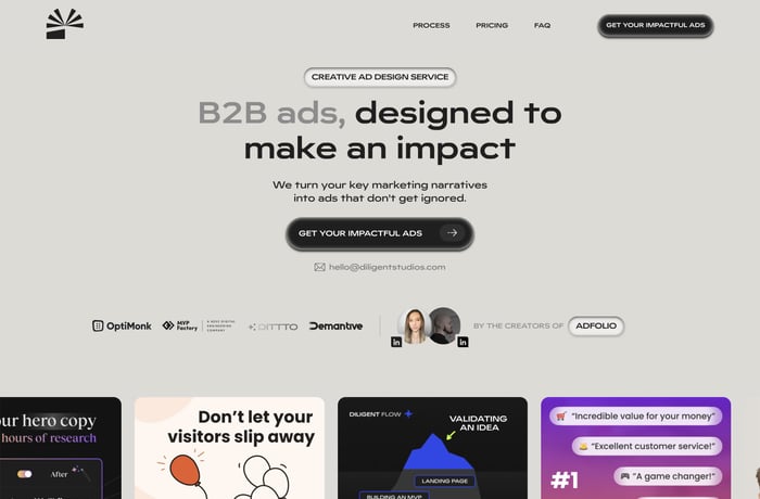 Diligent Studios website preview