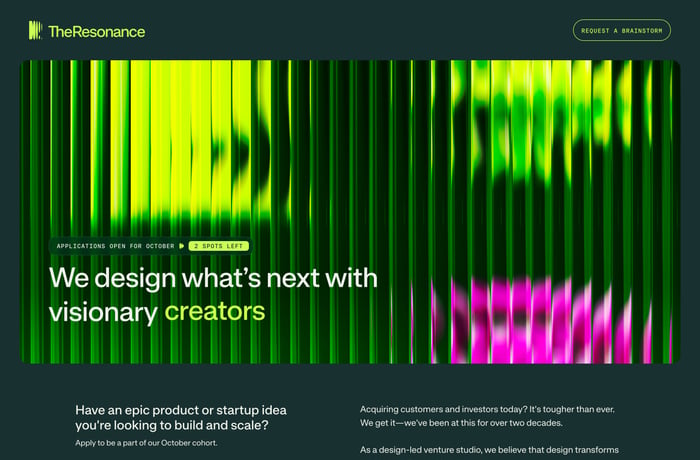The Resonance website preview