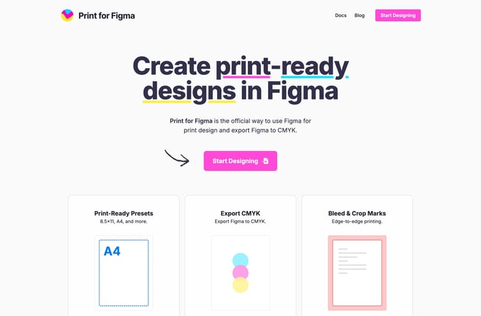 Print for Figma website preview