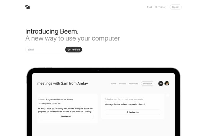 Beem website preview