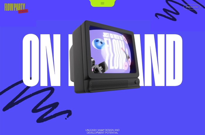 Flow Party On Demand website preview