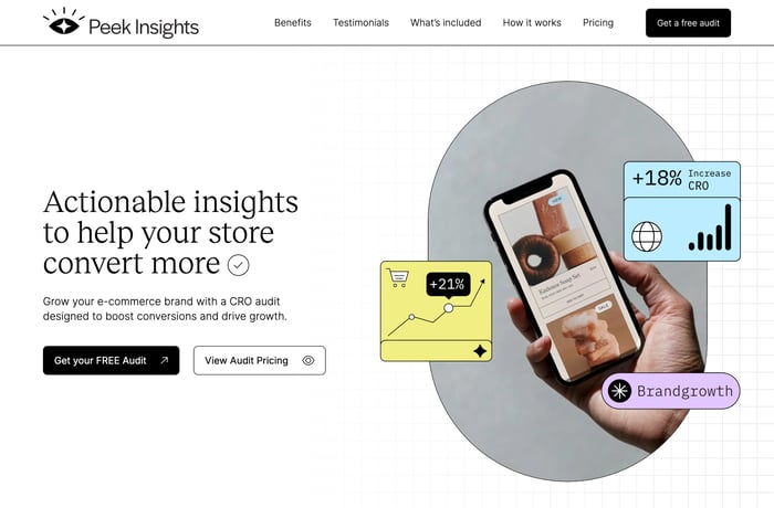 Peek Insights website preview
