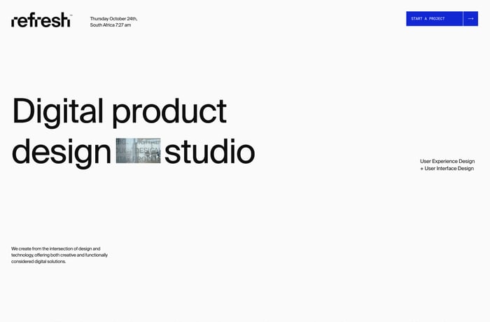 Refresh Studio website preview