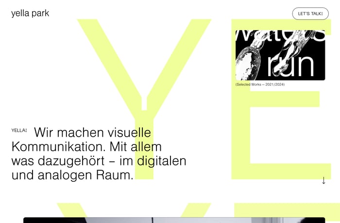 yella park website preview