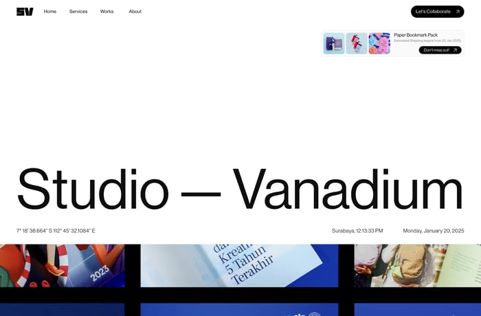 Studio Vanadium website preview