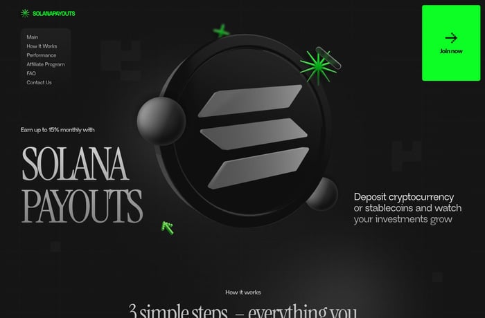 Solana DB website preview