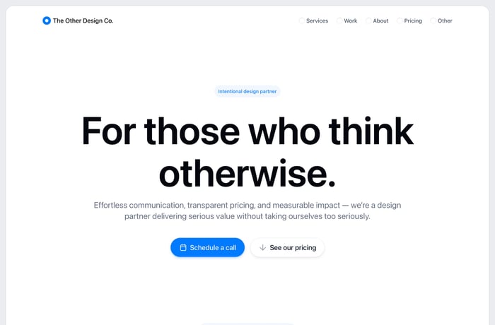 The Other Design Co. website preview