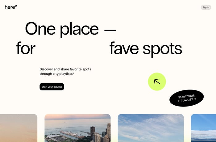 Here* website preview