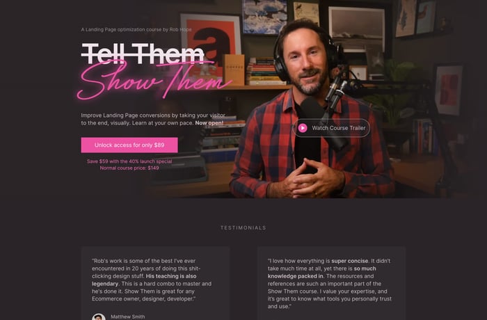 Show Them Course website preview
