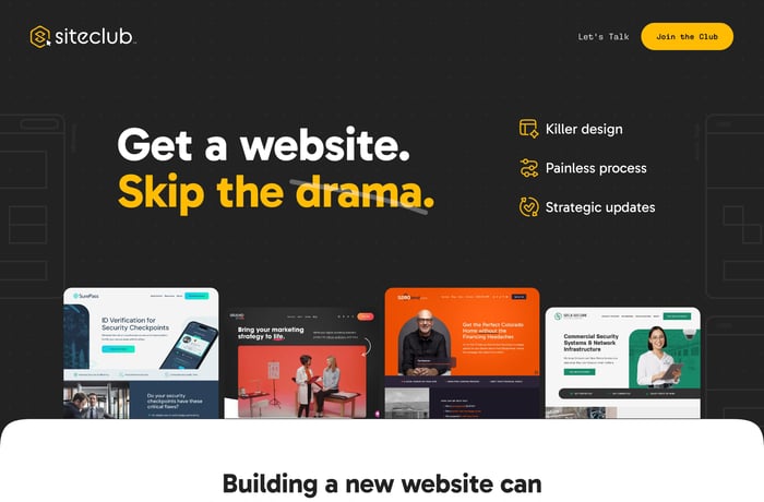 SiteClub website preview