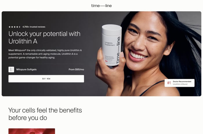 Timeline Longevity website preview