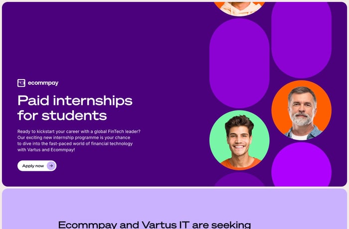Paid internships for students website preview