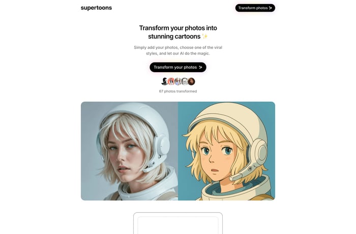 Supertoons website preview