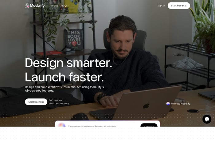 Modulify website preview
