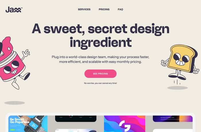 Jamm website preview