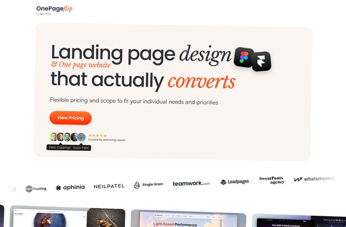 OnePageflip website preview