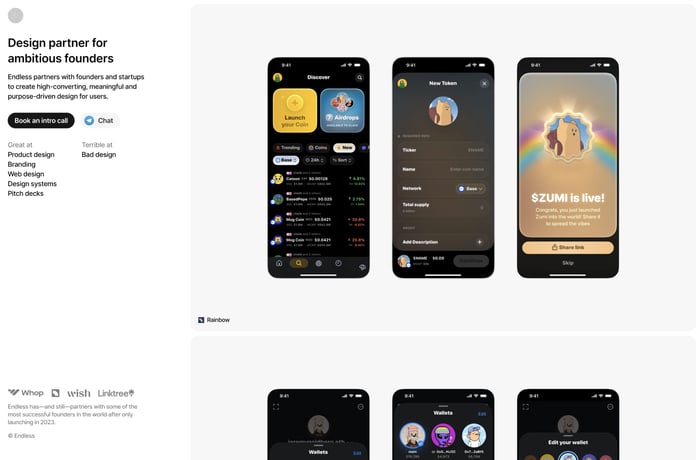 Endless website preview