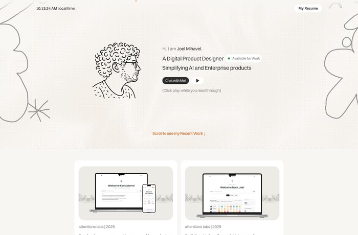 Joel Mihavel website preview