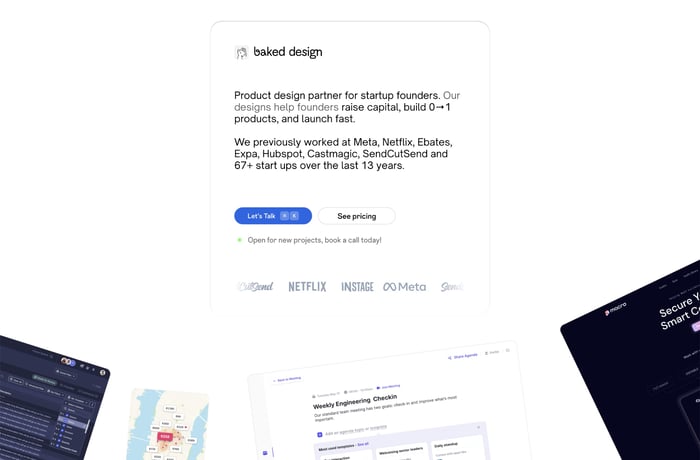 Baked Design website preview