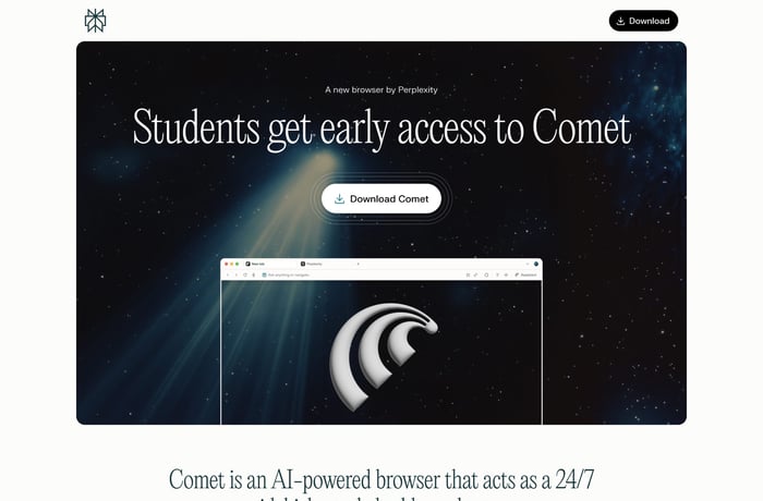 Comet – Student Access website preview