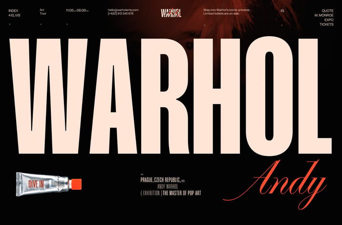 WarholArts website preview