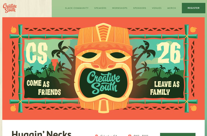 Creative South 2026 website preview